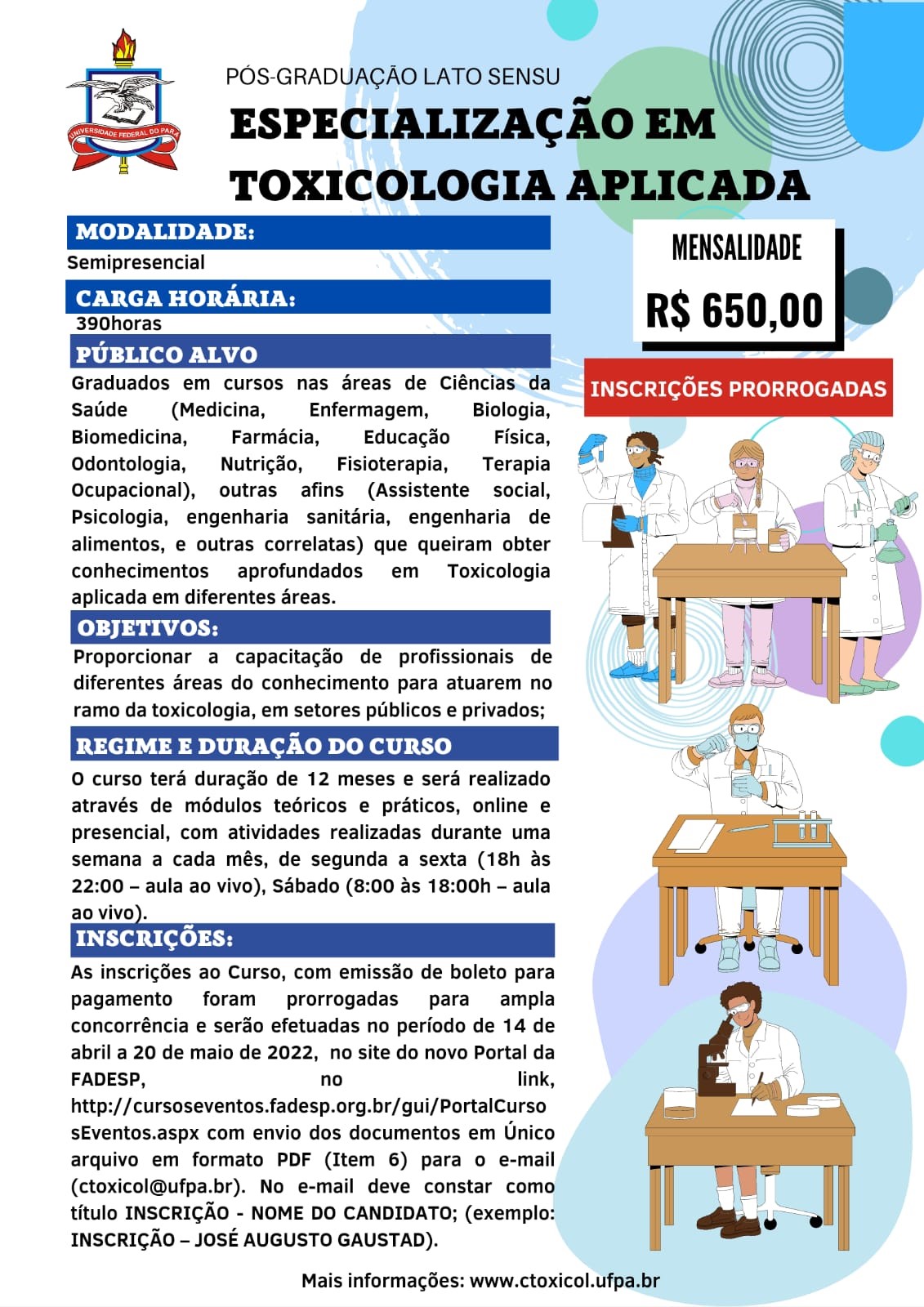 Informações do curso.